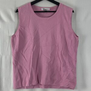 Carducci Womens Plus Size 2X Sleeveless Pullover Top Pink Round Neck‎ Casual